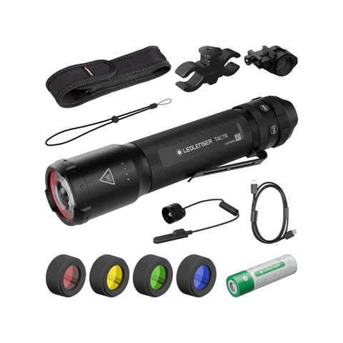 Ledlenser TAC7R Outdoor Set Tactical Rechargeable Flashlight Torch Kit