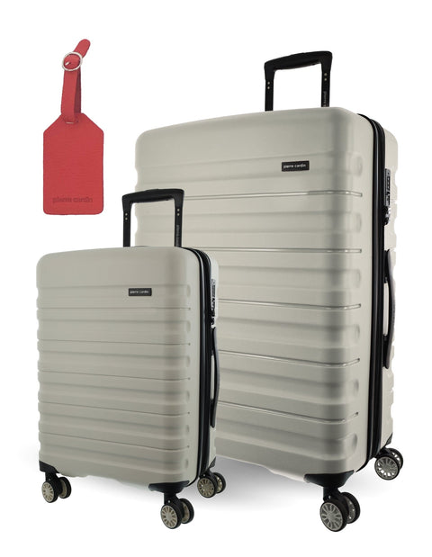 Pierre Cardin Hard-Shell Luggage Large+Cabin Snow 2pcs