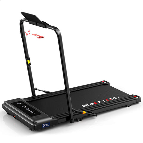 BLACK LORD Treadmill 2 IN 1 Electric Walking Pad 400mm Hydraulic Foldable (Black)