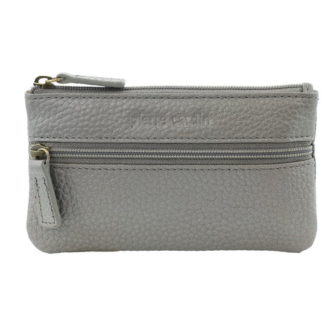 Pierre Cardin Women's Leather Coin Purse/Key Holder Phone Wallet Steel