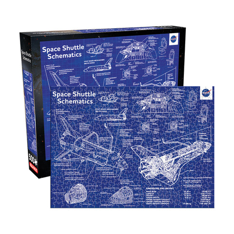 Aquarius 500pc NASA Shuttle Schematic 35x48cm Jigsaw Puzzle Party Game 14y+