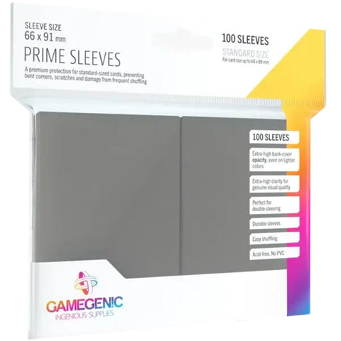 Gamegenic Prime Card Sleeves 66mmx91mm 100 Sleeves Per Pack (Dark Gray)