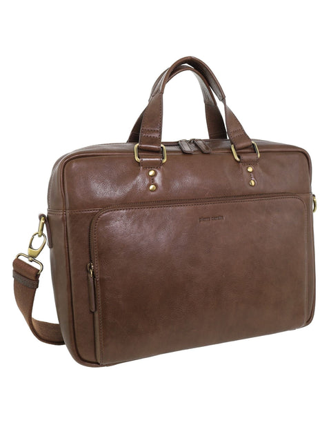 Pierre Cardin Men's Leather Rustic Business/Laptop Shoulder Bag 41x29cm Oak