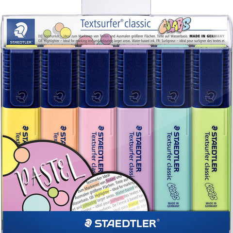 Staedtler Textsurfer Pastel Colours Classic Highlighters Pack 6 Wallet
