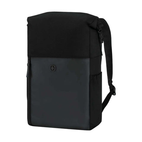 Wenger UrbanOne Roll-Top Laptop Recycled PET Polyester Backpack Black 15.6in
