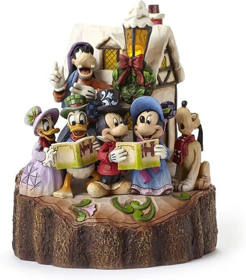 Jim Shore Disney Traditions - Mickey and Minnie Mouse with Friends - Holiday Harmony Carved by Heart