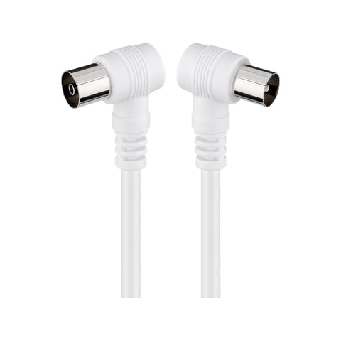 Goobay Angled Antenna Cable (<70 dB) (M/F) for TVs/Radios/Receivers - White