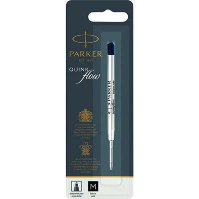 Parker Quinkflow Pen Refill Ballpoint Medium Nib (Black) [4 Pack]