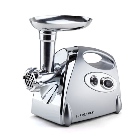 EUROCHEF Electric Meat Grinder Stainless Steel Mincer Sausage Filler Kibbe Maker (Silver)