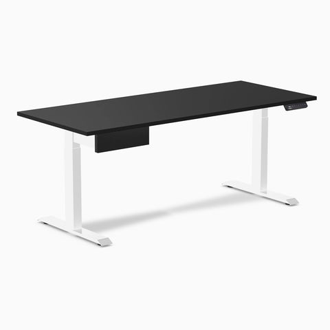 Desky Single Standing Desk With Drawer - Black / 1800x750mm / White