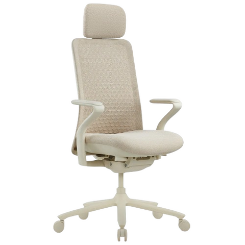 Desky Pro Ergonomic Mesh Chair with Headrest Wheat