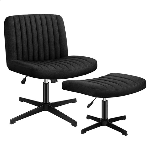 ALFORDSON Office Chair Computer Executive Seat Work Ottoman Fabric (Black)