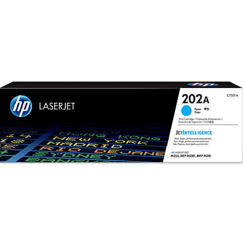 HP 202A Toner Ink Cartridge CF501A Genuine Original (Cyan)