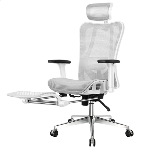 ALFORDSON Ergonomic Office Chair Executive Mesh Seat Work Computer (White Grey)