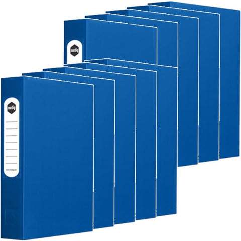 Marbig Box File Button Closure 60mm A4 Blue Box 10