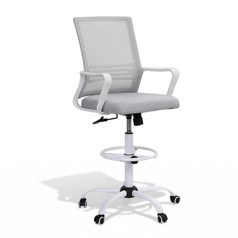 Artiss Office Chair Drafting Chairs Stool Computer Desk Studios Mesh (White)