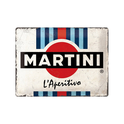 Nostalgic-Art Martini L'Aperitivo Racing Stripes 30x40cm Large Tin Sign Plaque