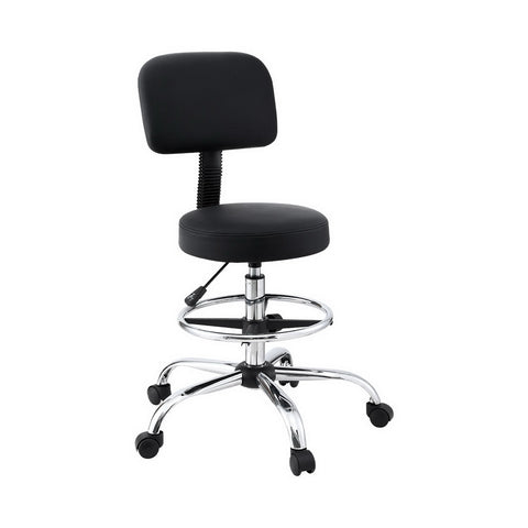 Artiss Office Chair Drafting Computer Standing Desk Chairs Ergonomic PU (Black)
