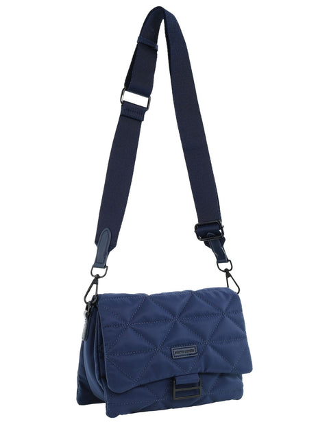Pierre Cardin Women's Nylon Textured Shoulder Crossbody Bag 23x18cm Navy