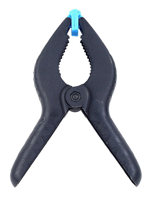 Christmas Warehouse - ACCSAA42 Black Spring Clamp Clip | 10cm Heavy Duty Grip For Christmas Garlands & Decor Black with Blue