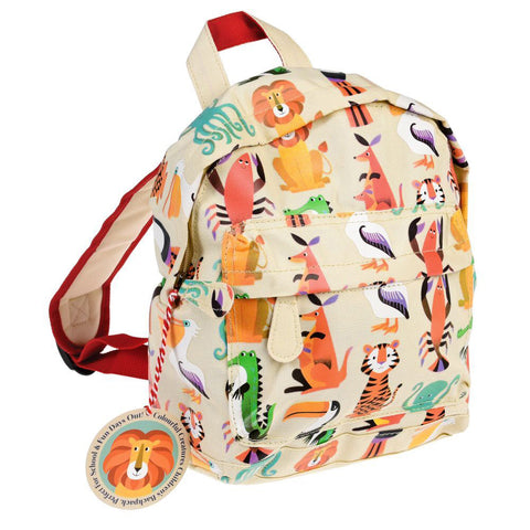 Rex London Kids Mini Backpack Picnic/School Bag 21x25cm Colourful Creatures