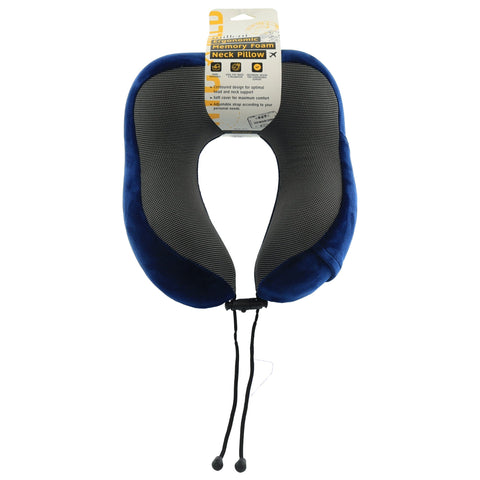 Milleni Travel Ergonomic Memory Foam Adjustable Soft Cover Neck Pillow Navy