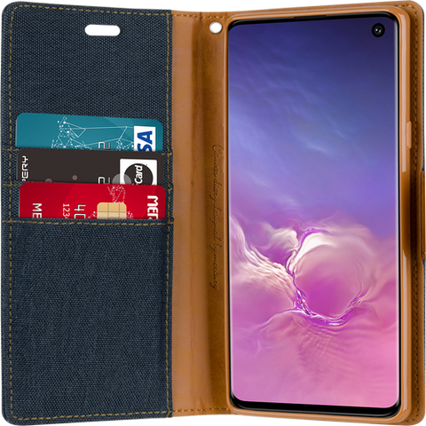 Goospery Canvas Diary For Galaxy Note 10 Plus - Navy