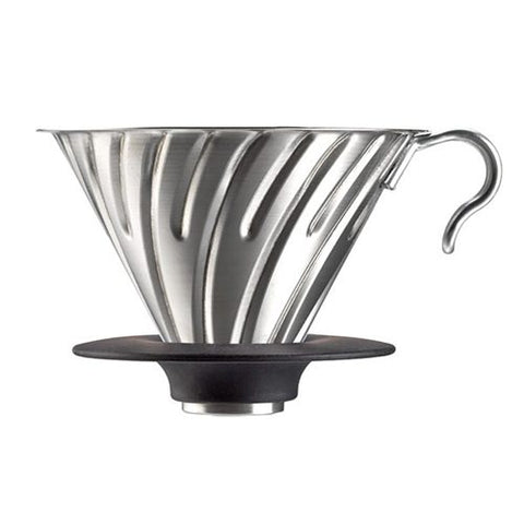 Hario Metal V60 Dripper - Silver - Black Base