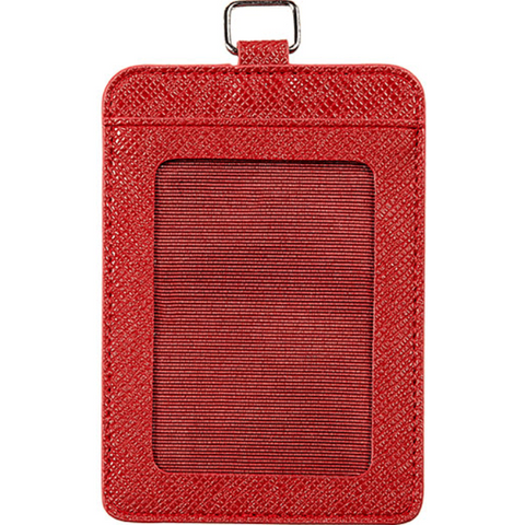 Rexel Card Holder Portrait Burgundy Red Leatherette Pack 12
