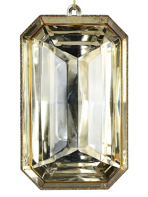 Christmas Warehouse - DECRH033 Radiant Citrine Gold Faceted Jewel Large Display Ornament | 20cm Gold