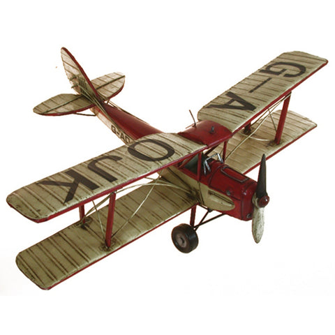 Boyle Metal Ornament Home Decor Collectible Tiger Moth Plane 50x48x18.5cm (Red/White)