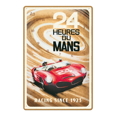 Nostalgic-Art 20x30cm Medium Metal Sign Plaque 24h Le Mans Red Car 1963