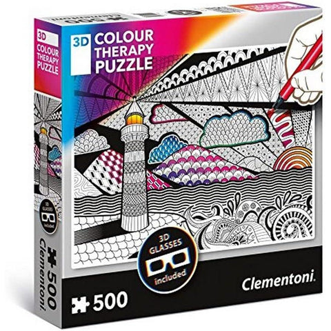 Clementoni Lighthouse 3D Colour Therapy Puzzle (500pc)