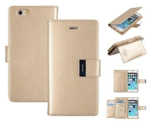 Goospery Rich Diary case for iPhone 15 Plus - Gold