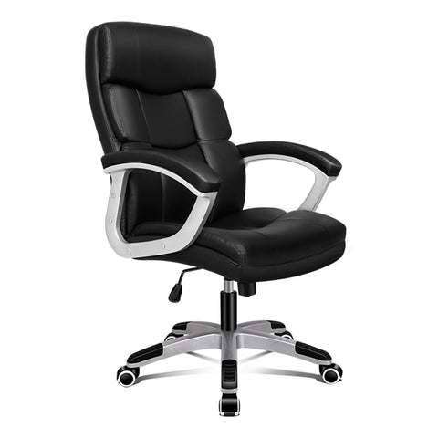 ALFORDSON Office Chair Executive Computer PU Leather Work Seat (Black)