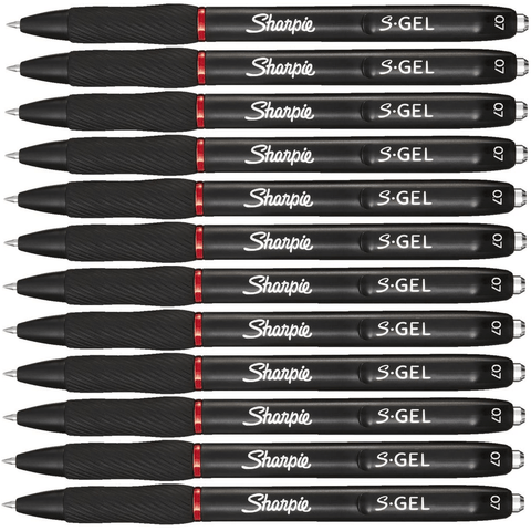 Sharpie S-Gel Retractable 0.7mm Pen (Red) [Box 12]