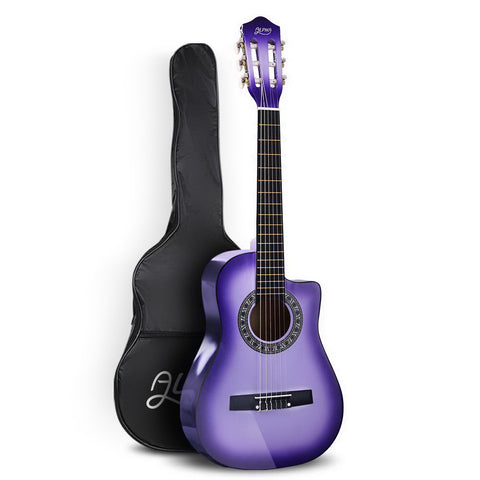 Alpha 34" Classical Guitar Wooden Body Nylon String Beginner Kids Gift (Purple)