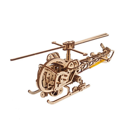 Ugears Mini Helicopter Wooden Mechanical Puzzle Model Kit