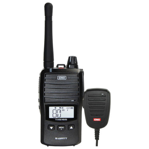 GME 5W UHF HH Radio with Speaker Mic (Black)