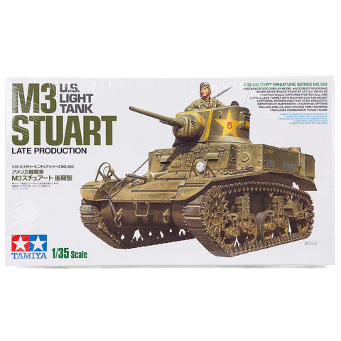Tamiya 1/35 U.S. M3 Stuart Late Production Tank Scaled Plastic Model Kit