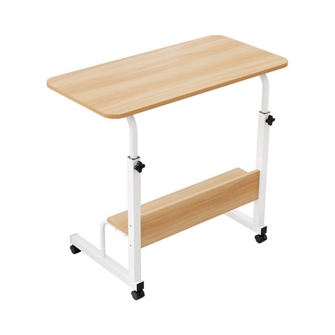Artiss Portable Sit‑Stand Laptop Desk Height Adjustable Workstation 80cm - Walnut White