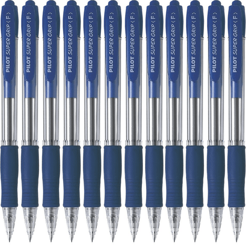 Pilot  BPGP-10R-F-L Super Grip Retractable Ballpoint Pen Fine 0.7mm (Blue) [Box 12]