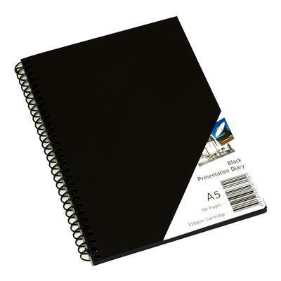 Quill Visual Art Diary 110Gsm 90 Page A5 Pp Black