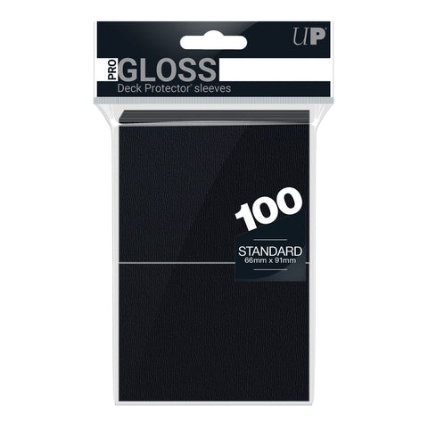 Ultra Pro: UP82691 PRO-Gloss 100ct Standard Deck Protector sleeves (Black)