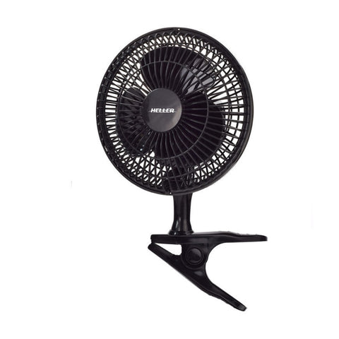 Heller Portable 15cm Clip Fan 2 Speed With Safety Guard Black