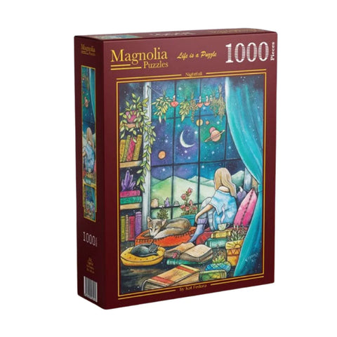Magnolia 1000-Pieces Nightfall Kat Fedora Puzzle