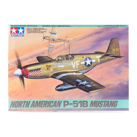 Tamiya 1/48 North American P-51B Mustang Fighter Scaled Plastic Model Kit
