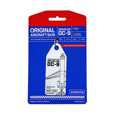 Boyle Aviationtag Keychain Douglas DC-9 Continental Airlines Tag 14.5cm (Silver)