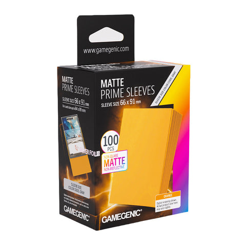 Gamegenic Matte Prime Card Sleeves Orange (66mm x 91mm) (100 Sleeves Per Pack)