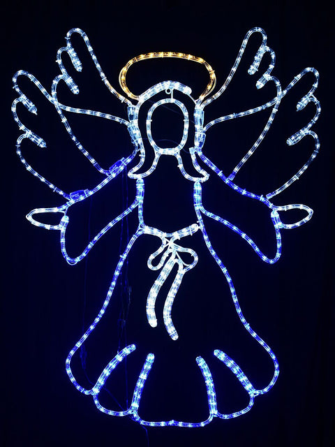 Christmas Warehouse - OUDRS303 1.1m Dynamic Angel Of Bethlehem Outdoor Christmas LED Rope Light Display Blue & Cool White with Warm White